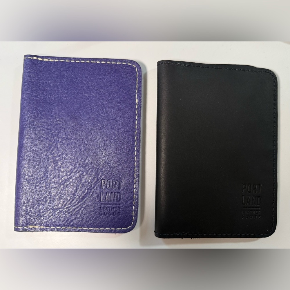 Portland Leather Goods Passport Covers Violet and Black
